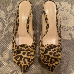 Gianvito Rossi Leopard Ponyhair Kitten Heels
